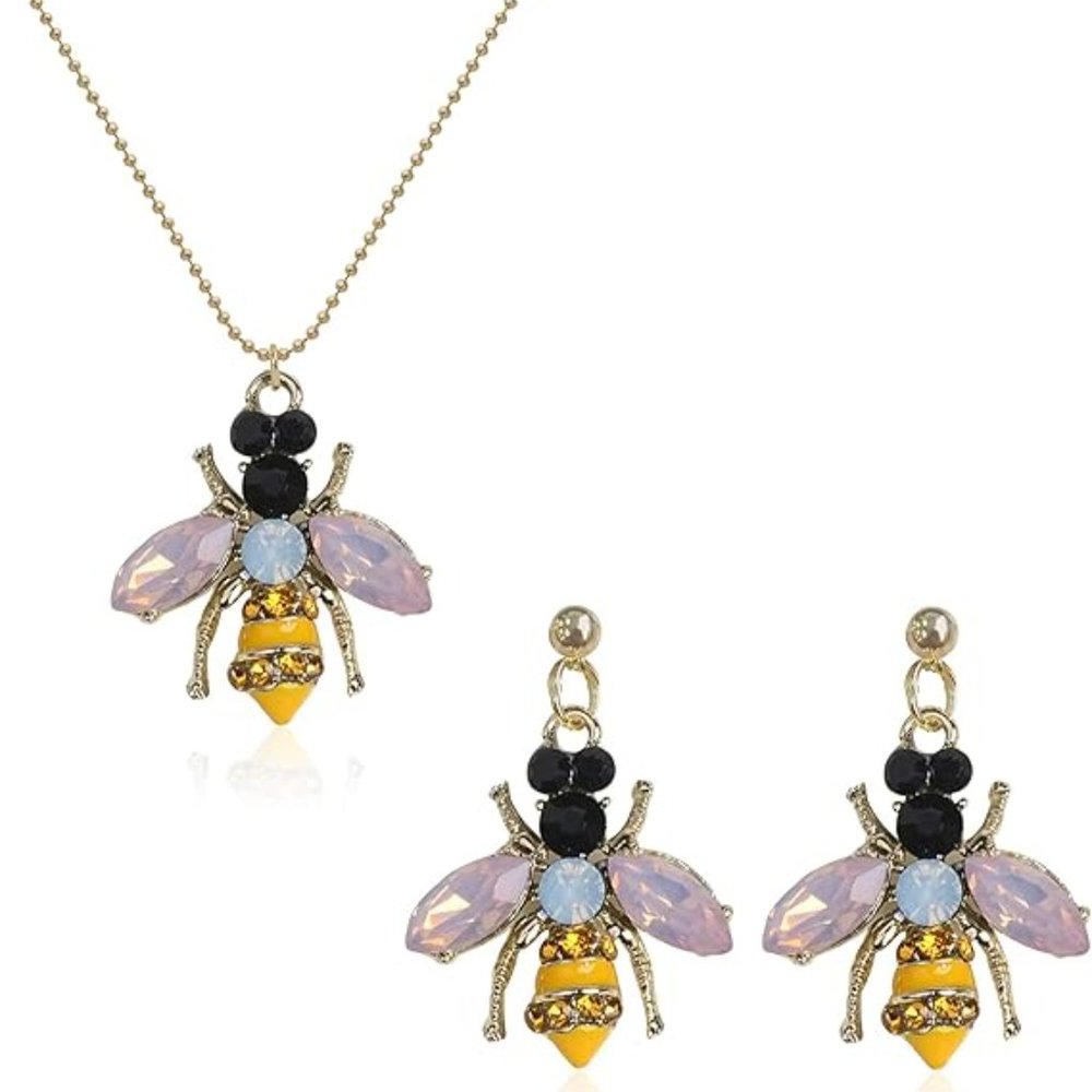 Neiman Marcus Queen Bee Necklace + Earrings Set - Picture 4 of 5